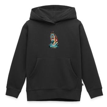 Mystischer Luchs: Wächter des Wassers und des Feuers - Kinder Premium Organic Hoodie - Schwarz - Vorne - AI Model Kid Male (0cm)