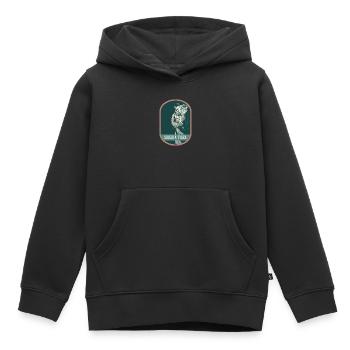 Bengalischer Tiger Porträt Aufnäher: Indische Fauna - Kinder Premium Organic Hoodie - Schwarz - Vorne - AI Model Kid Male (0cm)
