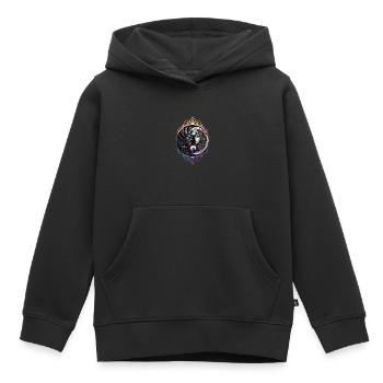 Eternal Duality Large - Kids Premium Organic Hoodie - black - Front - AI Model Kid Male (0cm)