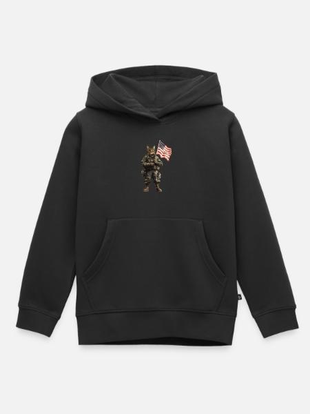 Katze - Kinder Premium Organic Hoodie - Schwarz