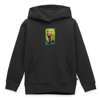 Bear Painting Bär Gemälde - Kinder Premium Organic Hoodie - Schwarz - Vorne - AI Model Kid Male (0cm)