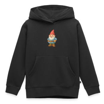 nain de jardin - Sweat Premium à capuche enfant bio - noir - Devant - AI Model Kid Male (0cm)