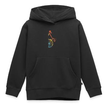Vélo De Route Cycliste Cyclisme Super Vintage - Sweat Premium à capuche enfant bio - noir - Devant - AI Model Kid Male (0cm)