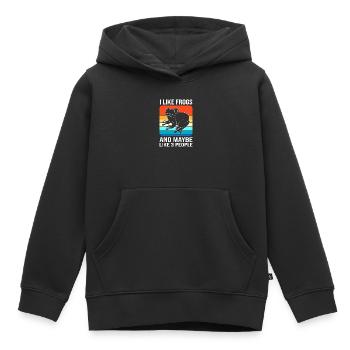 Laubfrosch Frosch - Kinder Premium Organic Hoodie - Schwarz - Vorne - AI Model Kid Male (0cm)