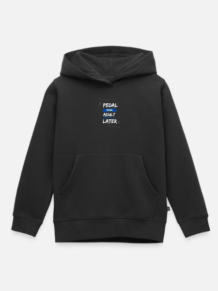 Tritt jetzt, später erwachsen - Kinder Premium Organic Hoodie - Schwarz