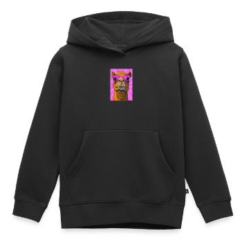 chameau - Sweat Premium à capuche enfant bio - noir - Devant - AI Model Kid Male (0cm)