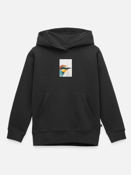 Geometrischer Bienenfresser Vogel Polygon Art  - Kinder Premium Organic Hoodie - Schwarz