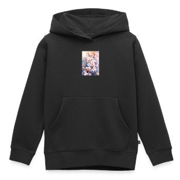 Aquarellfarben pastellfarbene Kirschblüten - Kinder Premium Organic Hoodie - Schwarz - Vorne - AI Model Kid Male (0cm)