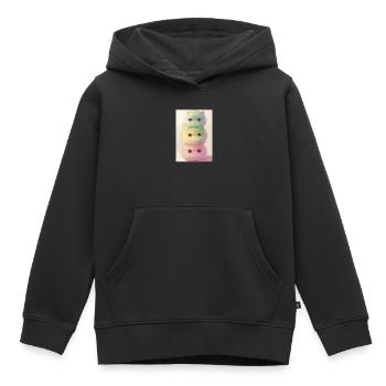 Pastellkatze im Regenbogenhaufen - Kinder Premium Organic Hoodie - Schwarz - Vorne - AI Model Kid Male (0cm)