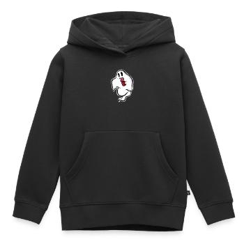 Ghost with donut and cup - Kids Premium Organic Hoodie - black - Front - AI Model Kid Male (0cm)