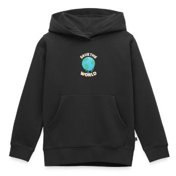 Sauvez le monde - Sweat Premium à capuche enfant bio - noir - Devant - AI Model Kid Male (0cm)