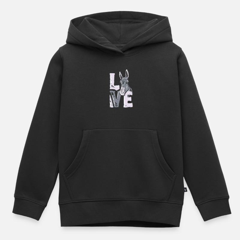 Esel - Kinder Premium Organic Hoodie - Schwarz
