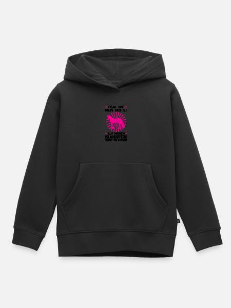 Islandpferd Pferd Isländer Geschenk - Kinder Premium Organic Hoodie - Schwarz