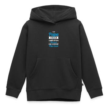 J'ai un papa Italien plus cool - Sweat Premium à capuche enfant bio - noir - Devant - AI Model Kid Male (0cm)