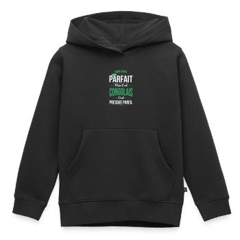 Mon papa n'est pas parfait - Congolais - Sweat Premium à capuche enfant bio - noir - Devant - AI Model Kid Male (0cm)