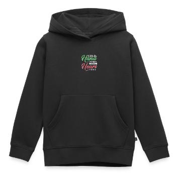 Hiver Mains Froides Cœur Chaud Neige Froid - Sweat Premium à capuche enfant bio - noir - Devant - AI Model Kid Male (0cm)