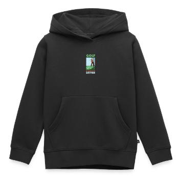 Golf Golfer Golf Club Golf Ball Golf Course - Kids Premium Organic Hoodie - black - Front - AI Model Kid Male (0cm)
