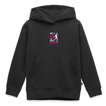 Patinage sur glace Patinage artistique Patinage Patinage - Sweat Premium à capuche enfant bio - noir - Devant - AI Model Kid Male (0cm)