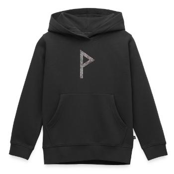 Rune Wunjo W - Sweat Premium à capuche enfant bio - noir - Devant - AI Model Kid Male (0cm)