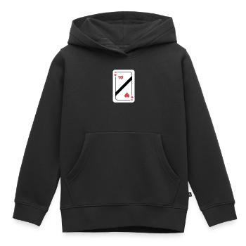 Heart Ten Playing Card Poker Card - Kids Premium Organic Hoodie - black - Front - AI Model Kid Male (0cm)