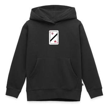 Heart Nine Playing Card Poker Card - Sweat Premium à capuche enfant bio - noir - Devant - AI Model Kid Male (0cm)