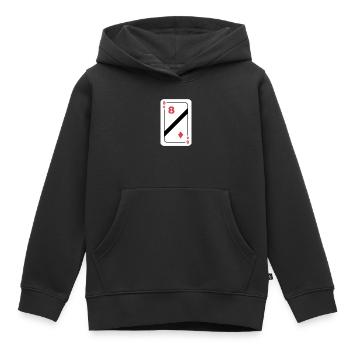 Huit de Carreau Carte à jouer Carte de poker - Sweat Premium à capuche enfant bio - noir - Devant - AI Model Kid Male (0cm)