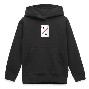 Kreuz Sechs Spielkarte Pokerkarte - Kinder Premium Organic Hoodie - Schwarz - Vorne - AI Model Kid Male (0cm)