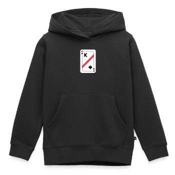 Pik König Spielkarte Pokerkarte - Kinder Premium Organic Hoodie - Schwarz - Vorne - AI Model Kid Male (0cm)