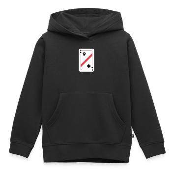 Pik Neun Spielkarte Pokerkarte - Kinder Premium Organic Hoodie - Schwarz - Vorne - AI Model Kid Male (0cm)
