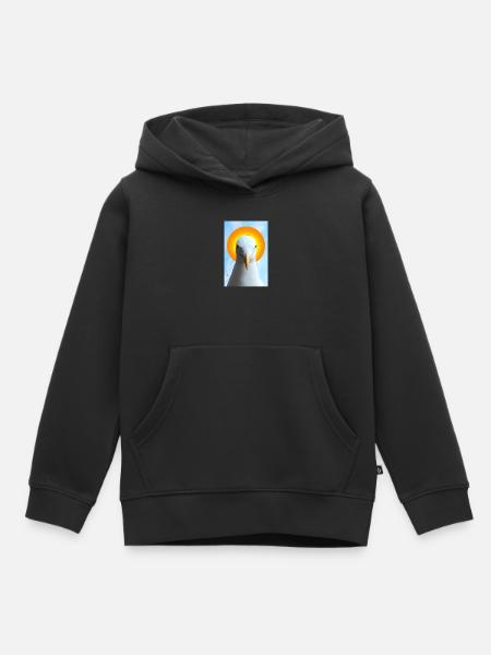 Sonne Halo Möwe Porträt - Kinder Premium Organic Hoodie - Schwarz
