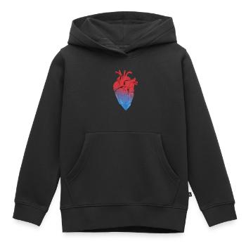 Cœur cristallisé - Sweat Premium à capuche enfant bio - noir - Devant - AI Model Kid Male (0cm)