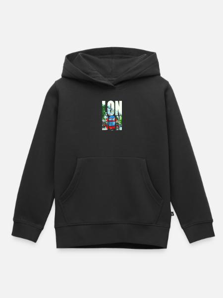 LONDON - Kinder Premium Organic Hoodie - Schwarz