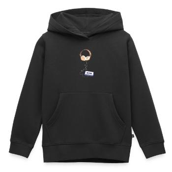 Ondes sonores Musique blues pop rock dance Hard Rock - Sweat Premium à capuche enfant bio - noir - Devant - AI Model Kid Male (0cm)