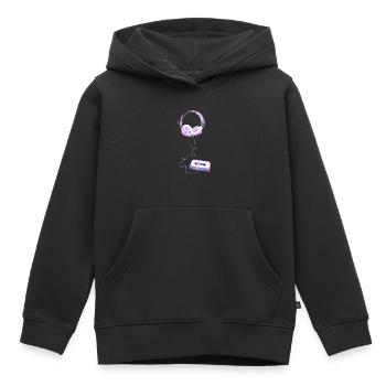 Ondes sonores Musique blues pop rock dance Hard Rock - Sweat Premium à capuche enfant bio - noir - Devant - AI Model Kid Male (0cm)