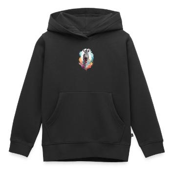 Zèbre - Sweat Premium à capuche enfant bio - noir - Devant - AI Model Kid Male (0cm)