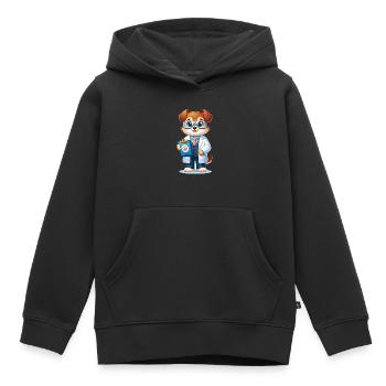 Cute Dog Scientist - Kids Premium Organic Hoodie - black - Front - AI Model Kid Male (0cm)
