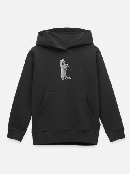 Polarfuchs Klarinette - Kinder Premium Organic Hoodie - Schwarz