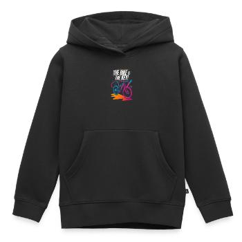 Conception vibrante de l’enthousiasme pour le vélo - Sweat Premium à capuche enfant bio - noir - Devant - AI Model Kid Male (0cm)