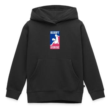 Cheval de loisir - Cheval de loisir - Équitation - Cadeau - Sweat Premium à capuche enfant bio - noir - Devant - AI Model Kid Male (0cm)