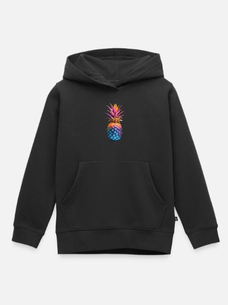 Ananas - Kinder Premium Organic Hoodie - Schwarz