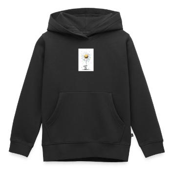 Gänseblümchen Bär mit Regenschirm - Kinder Premium Organic Hoodie - Schwarz - Vorne - AI Model Kid Male (0cm)