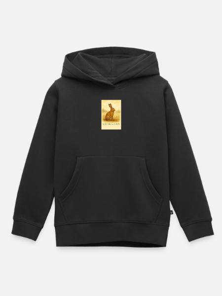 Flüstern des Wiesenhasen - Kinder Premium Organic Hoodie - Schwarz