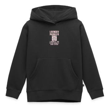 Responsable de la machine à laver : crise de la blanchisserie - Sweat Premium à capuche enfant bio - noir - Devant - AI Model Kid Male (0cm)