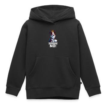 Avant de demander aux Australian Shepherds Aussie Aussies - Sweat Premium à capuche enfant bio - noir - Devant - AI Model Kid Male (0cm)