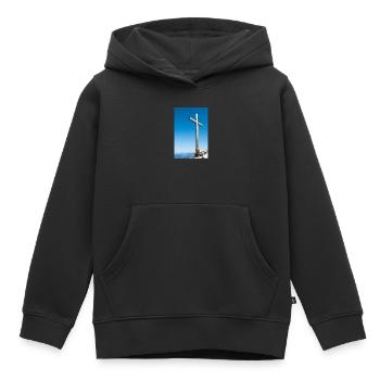 Croix sommitale dans les Alpes allemandes - Sweat Premium à capuche enfant bio - noir - Devant - AI Model Kid Male (0cm)