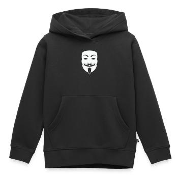 Anonymus_Maske - Sweat Premium à capuche enfant bio - noir - Devant - AI Model Kid Male (0cm)