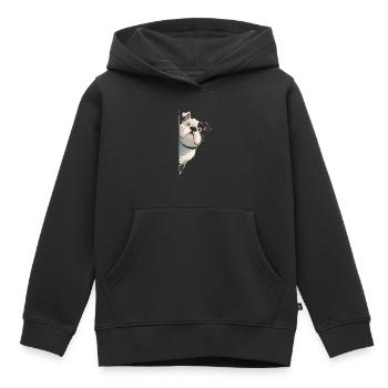 Bourdons anglais qui espionnent Drôle de chiens amateurs de produits dérivés - Sweat Premium à capuche enfant bio - noir - Devant - AI Model Kid Male (0cm)