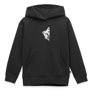 Peeking Westie Terrier Süßes Hundeliebhaber-Merch - Kinder Premium Organic Hoodie - Schwarz - Vorne - AI Model Kid Male (0cm)