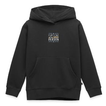 Thé Chai Latte - Sweat Premium à capuche enfant bio - noir - Devant - AI Model Kid Male (0cm)
