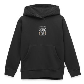 Les collectionneurs de pièces collectent des pièces - Sweat Premium à capuche enfant bio - noir - Devant - AI Model Kid Male (0cm)